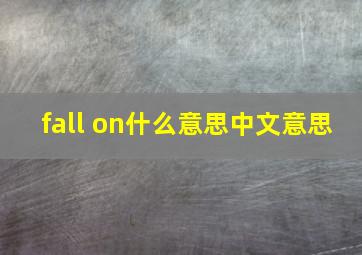 fall on什么意思中文意思